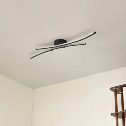 Lindby LED-loftlampe Ravion, 90 cm, sort, 3.000 K