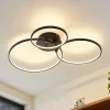 Lindby LED-loftlampe Rayk, sort, metal, 77 cm, dæmpbar