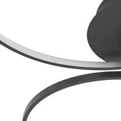 Lindby LED-loftlampe Rayk, sort, metal, 77 cm, dæmpbar