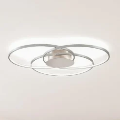 Lindby LED-loftlampe Riley, aluminiumsfarvet, metal, dæmpbar