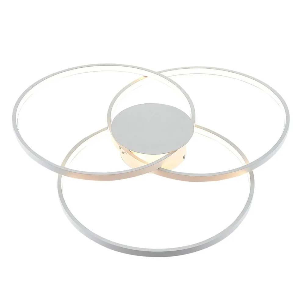 Lindby Gang|Loftlamper>LED-loftlampe Riley, hvid, metal, 80 cm, dæmpbar