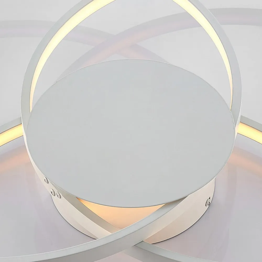 Lindby Gang|Loftlamper>LED-loftlampe Riley, hvid, metal, 80 cm, dæmpbar