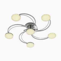 LED-loftlampe Rouven, spiralform, 6 lyskilder, grå^Lindby Discount