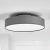 LED-loftlampe Saira, Ø 30 cm, grå, tekstil^Lindby Clearance