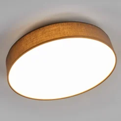 LED-loftlampe Saira, Ø 40 cm, grå, tekstil^Lindby Outlet