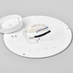 LED-loftlampe Saira, Ø 40 cm, grå, tekstil^Lindby Outlet