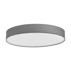 LED-loftlampe Saira, Ø 50 cm, grå, tekstil^Lindby Clearance
