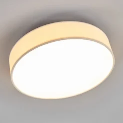 LED-loftlampe Saira, Ø 30 cm, hvid, tekstil^Lindby Sale