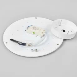 LED-loftlampe Saira, Ø 30 cm, hvid, tekstil^Lindby Sale