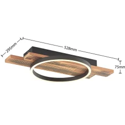 LED-loftlampe Sentoa, træ, 52,8 cm lang, 3.000 K^Lindby Outlet