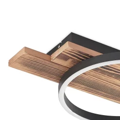 LED-loftlampe Sentoa, træ, 52,8 cm lang, 3.000 K^Lindby Outlet