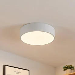Lindby LED-loftlampe Simera, Ø 30 cm, hvid, metal