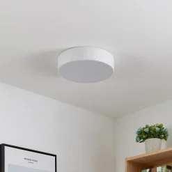 Lindby LED-loftlampe Simera, Ø 30 cm, hvid, metal