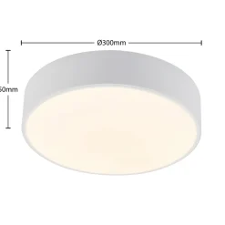 Lindby LED-loftlampe Simera, Ø 30 cm, hvid, metal