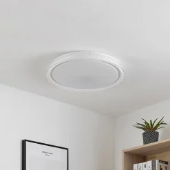 Lindby LED-loftlampe Sleya Ø 50 cm, hvid, CCT, dæmpbar