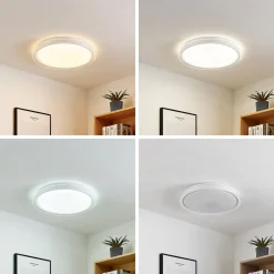 Lindby LED-loftlampe Sleya Ø 50 cm, hvid, CCT, dæmpbar