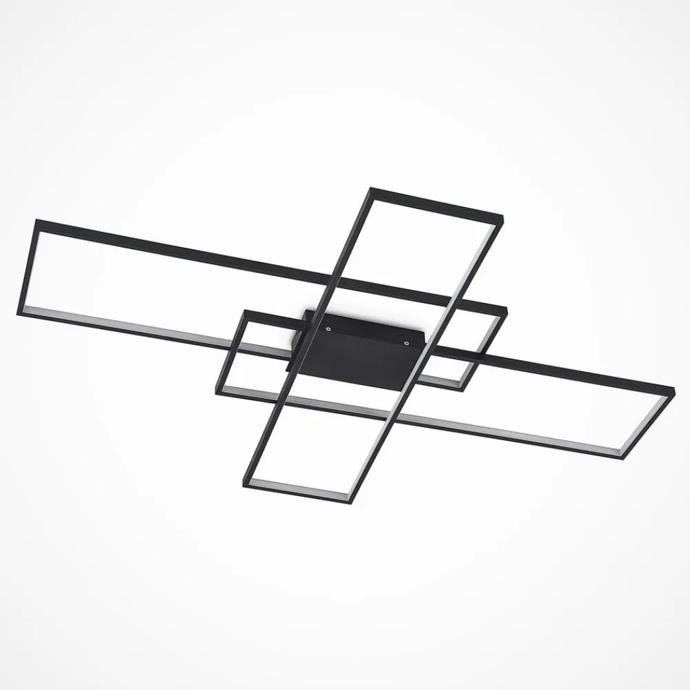 Lindby Loftlamper|Pendellamper>LED-loftlampe Tetson, sort, metal, dæmpbar