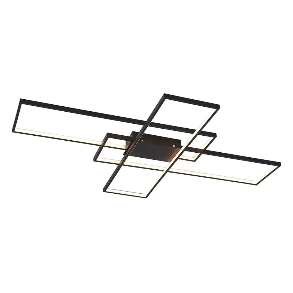 Lindby Loftlamper|Pendellamper>LED-loftlampe Tetson, sort, metal, dæmpbar