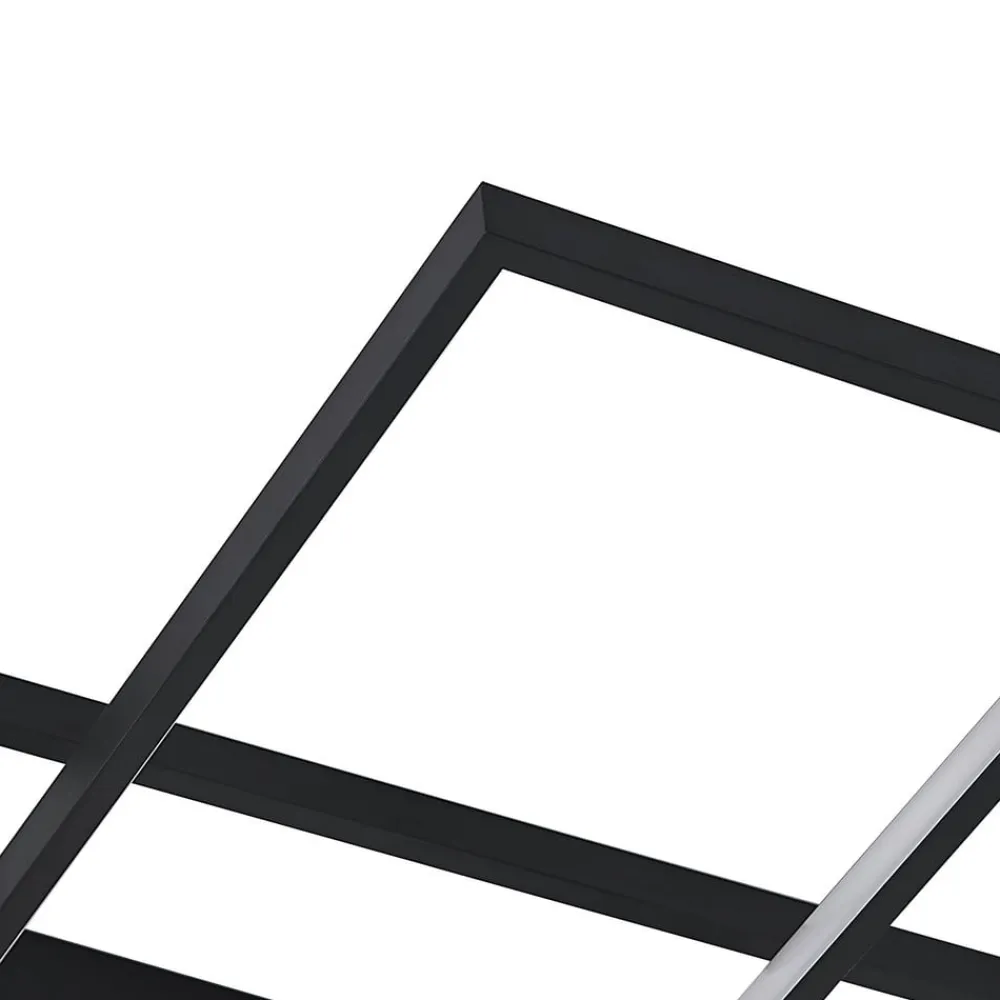 Lindby Loftlamper|Pendellamper>LED-loftlampe Tetson, sort, metal, dæmpbar