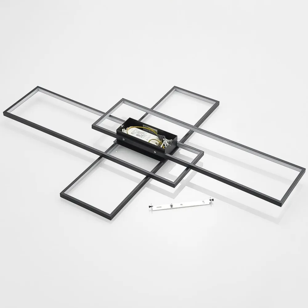 Lindby Loftlamper|Pendellamper>LED-loftlampe Tetson, sort, metal, dæmpbar