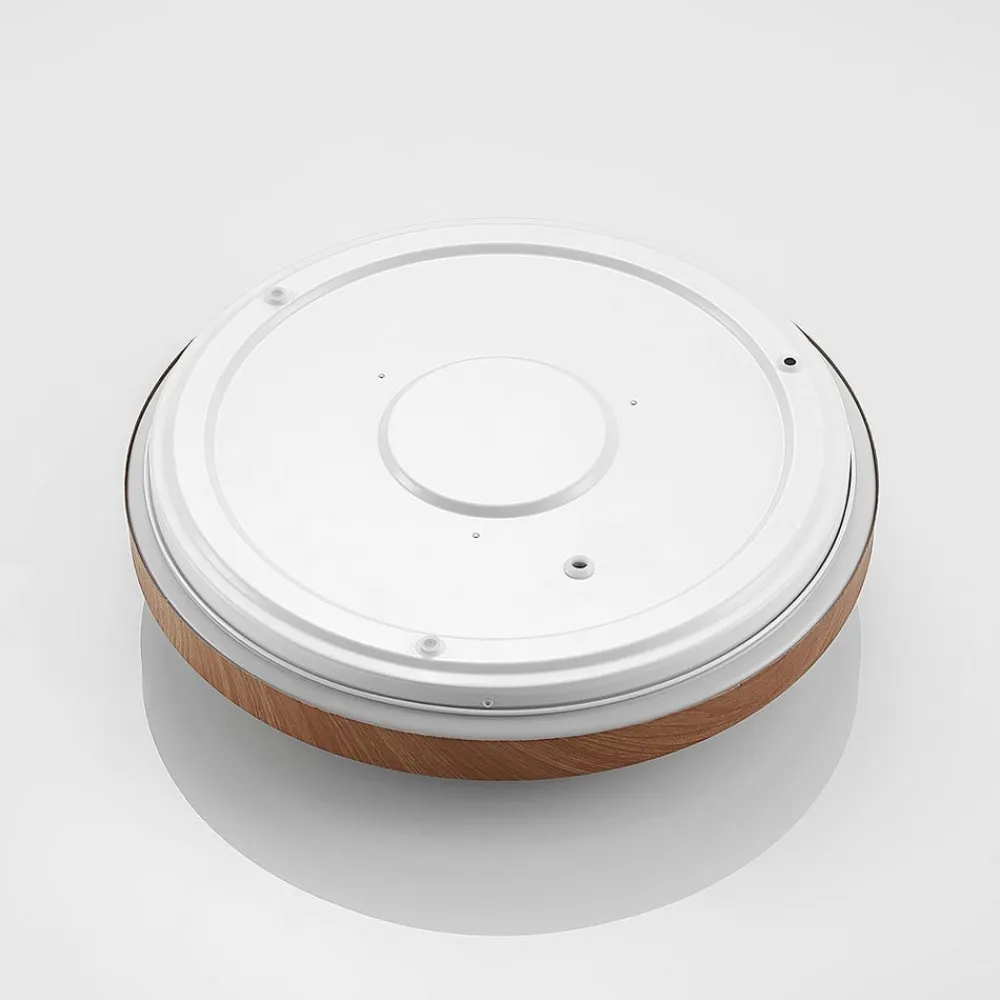 Lindby LED-loftlampe Vaako, Ø 41 cm, metal, trælook