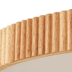 LED-loftlampe Velua, hvid/lys træ, CCT, Ø 50 cm^Lindby