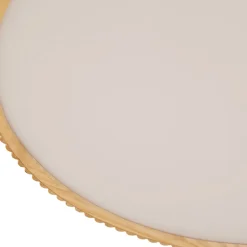 LED-loftlampe Velua, hvid/lys træ, CCT, Ø 50 cm^Lindby