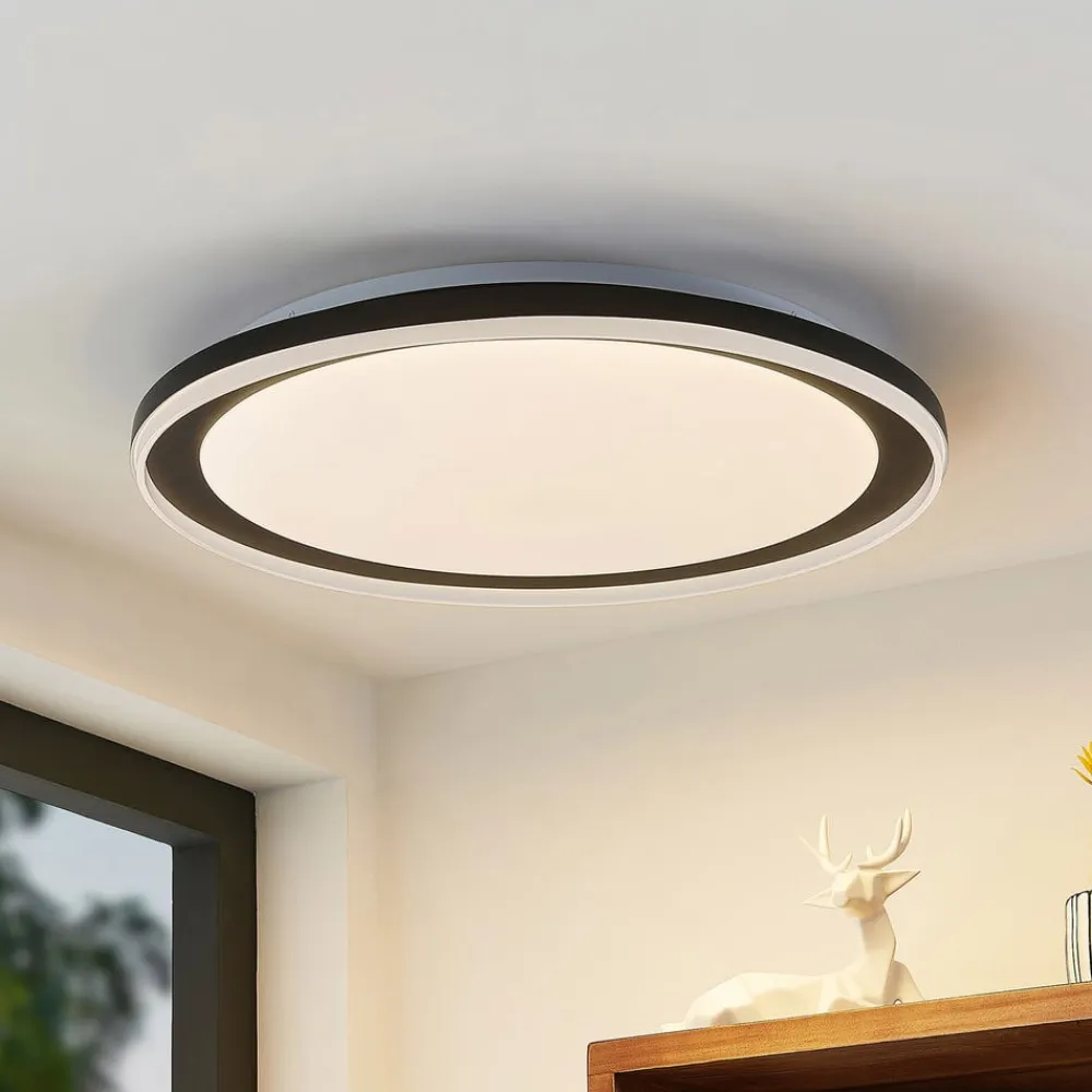 Lindby Gang|Loftlamper>LED-loftlampe Verdan, sort, metal, dæmpbar, CCT