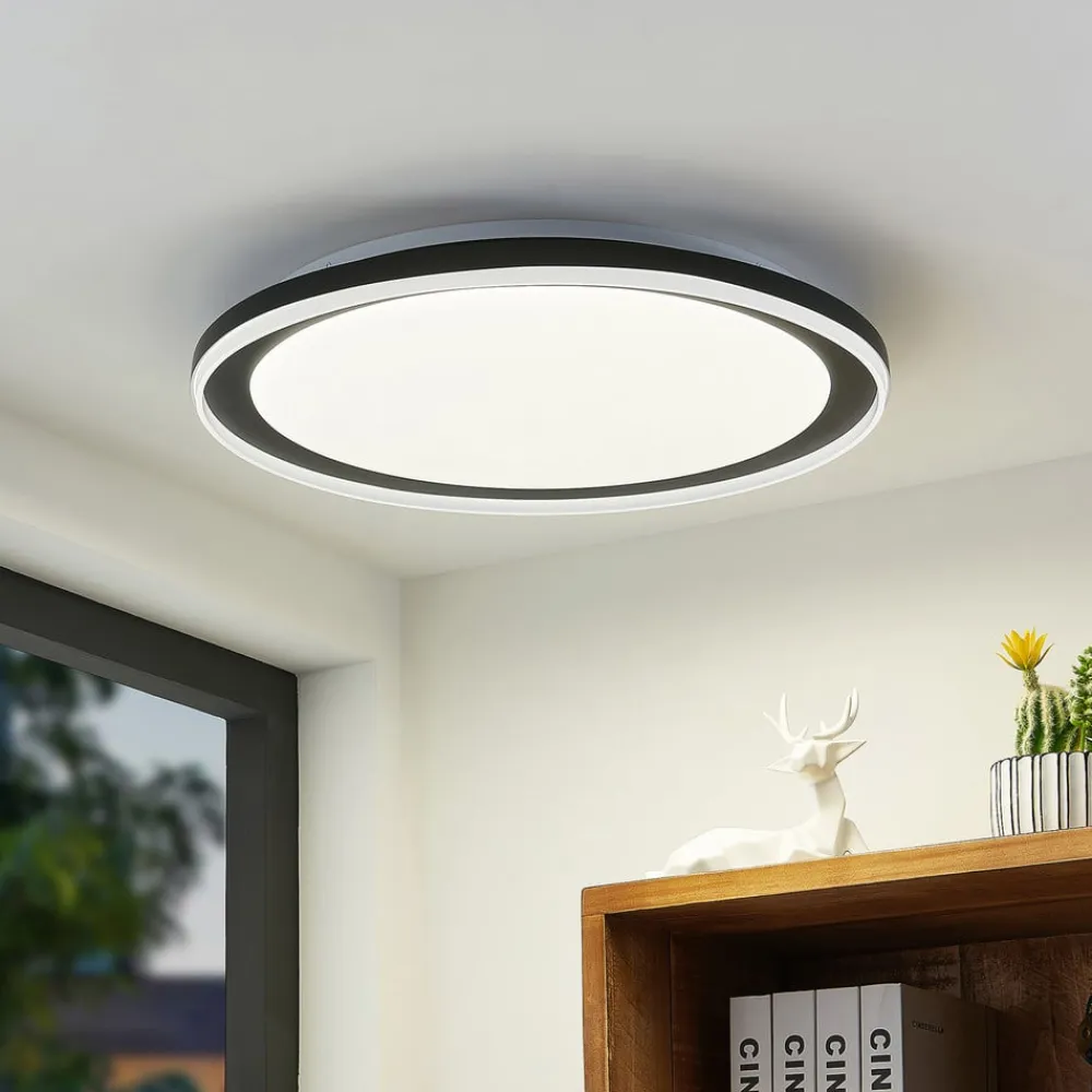 Lindby Gang|Loftlamper>LED-loftlampe Verdan, sort, metal, dæmpbar, CCT