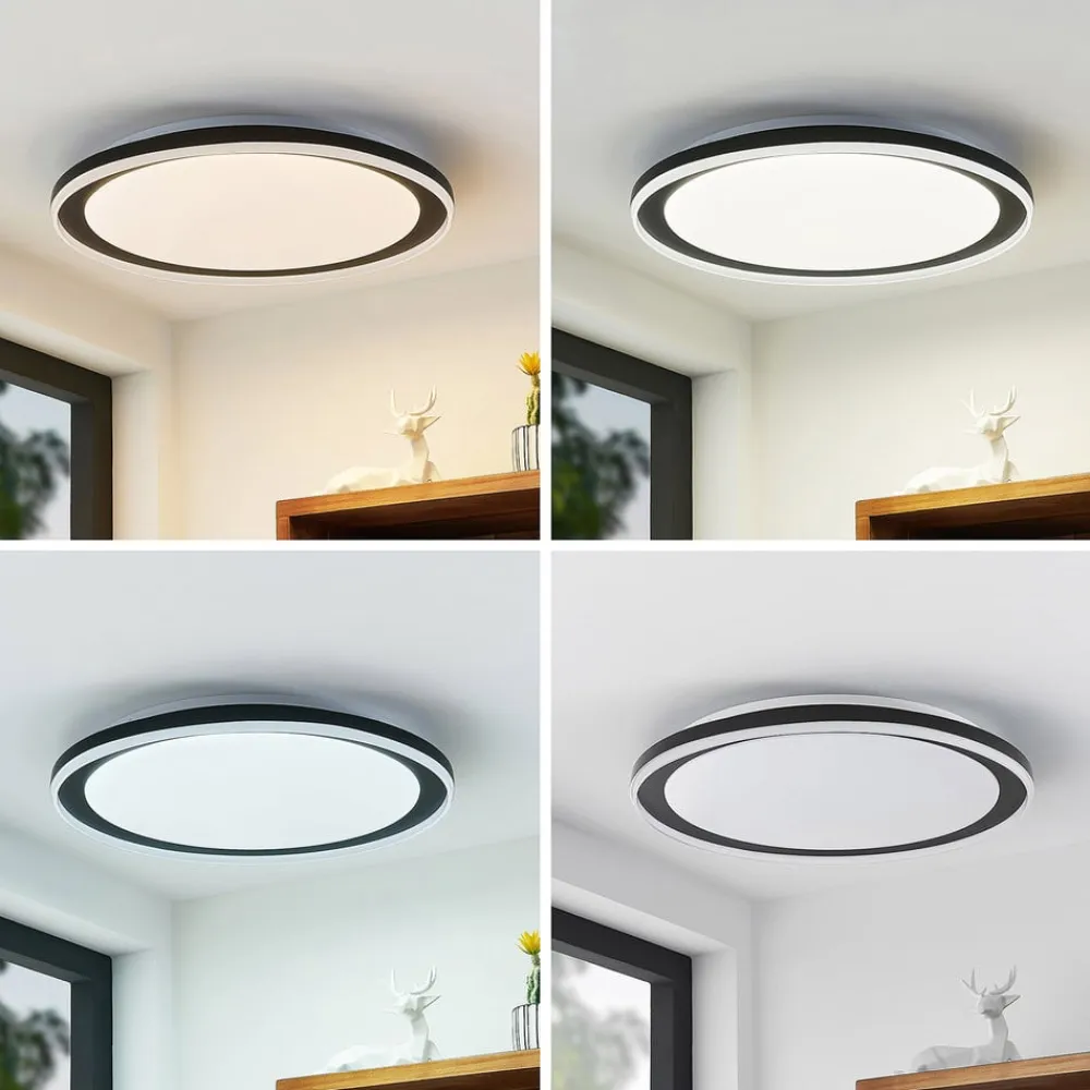 Lindby Gang|Loftlamper>LED-loftlampe Verdan, sort, metal, dæmpbar, CCT