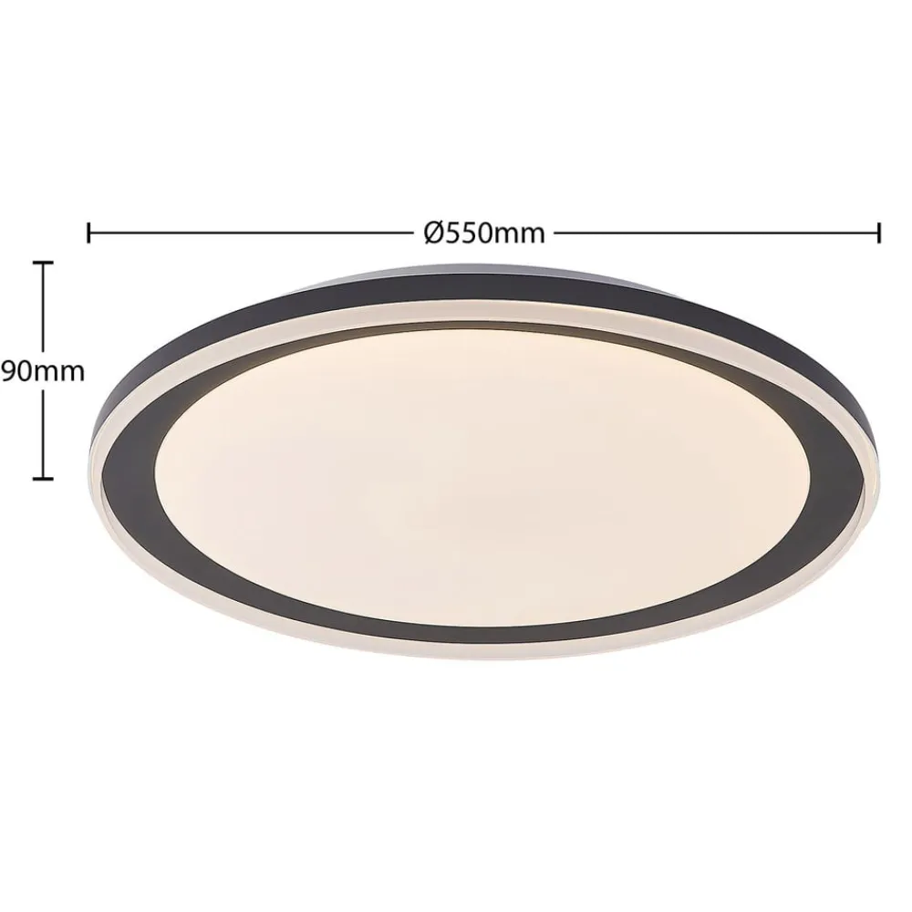 Lindby Gang|Loftlamper>LED-loftlampe Verdan, sort, metal, dæmpbar, CCT