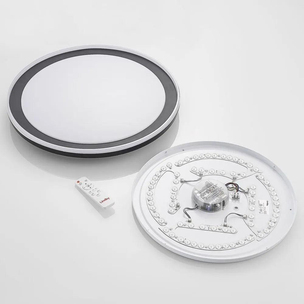 Lindby Gang|Loftlamper>LED-loftlampe Verdan, sort, metal, dæmpbar, CCT