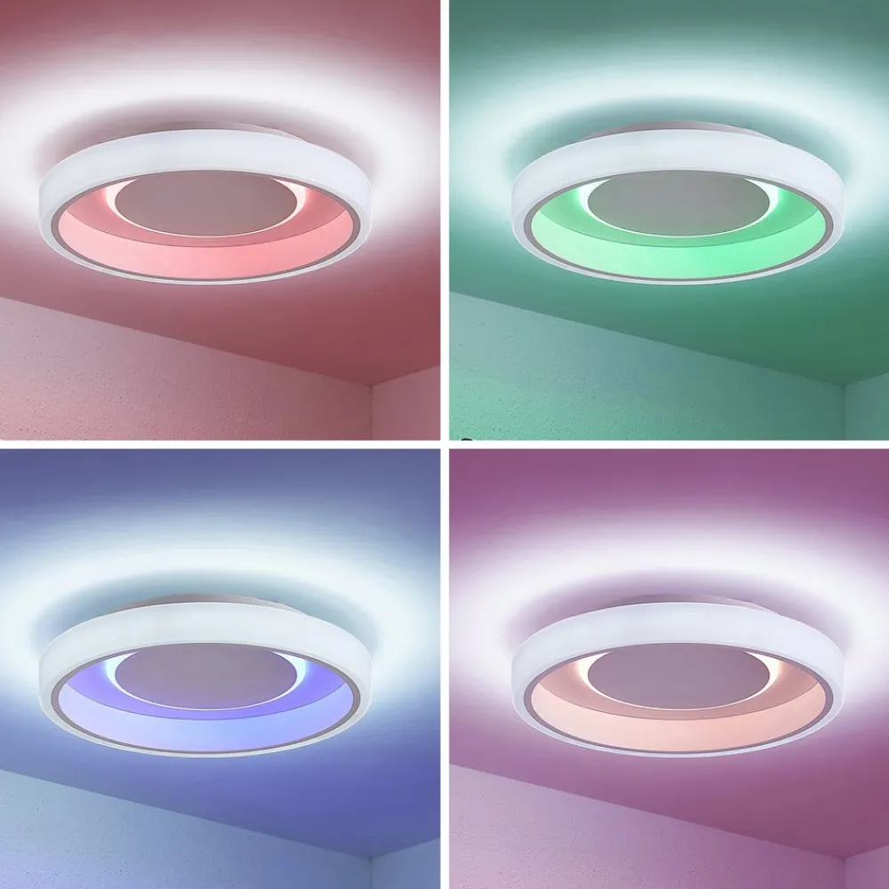 LED-loftlampe Wikani, hvid, RGB, CCT, dæmpbar^Lindby Clearance