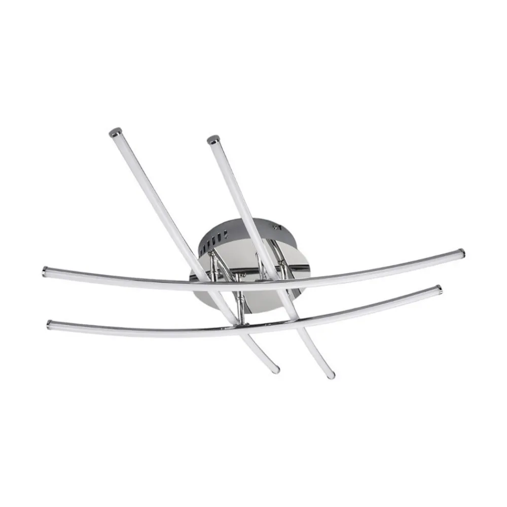 Lindby LED-loftlampe Yael, kromfarvet, metal, 67 cm lang