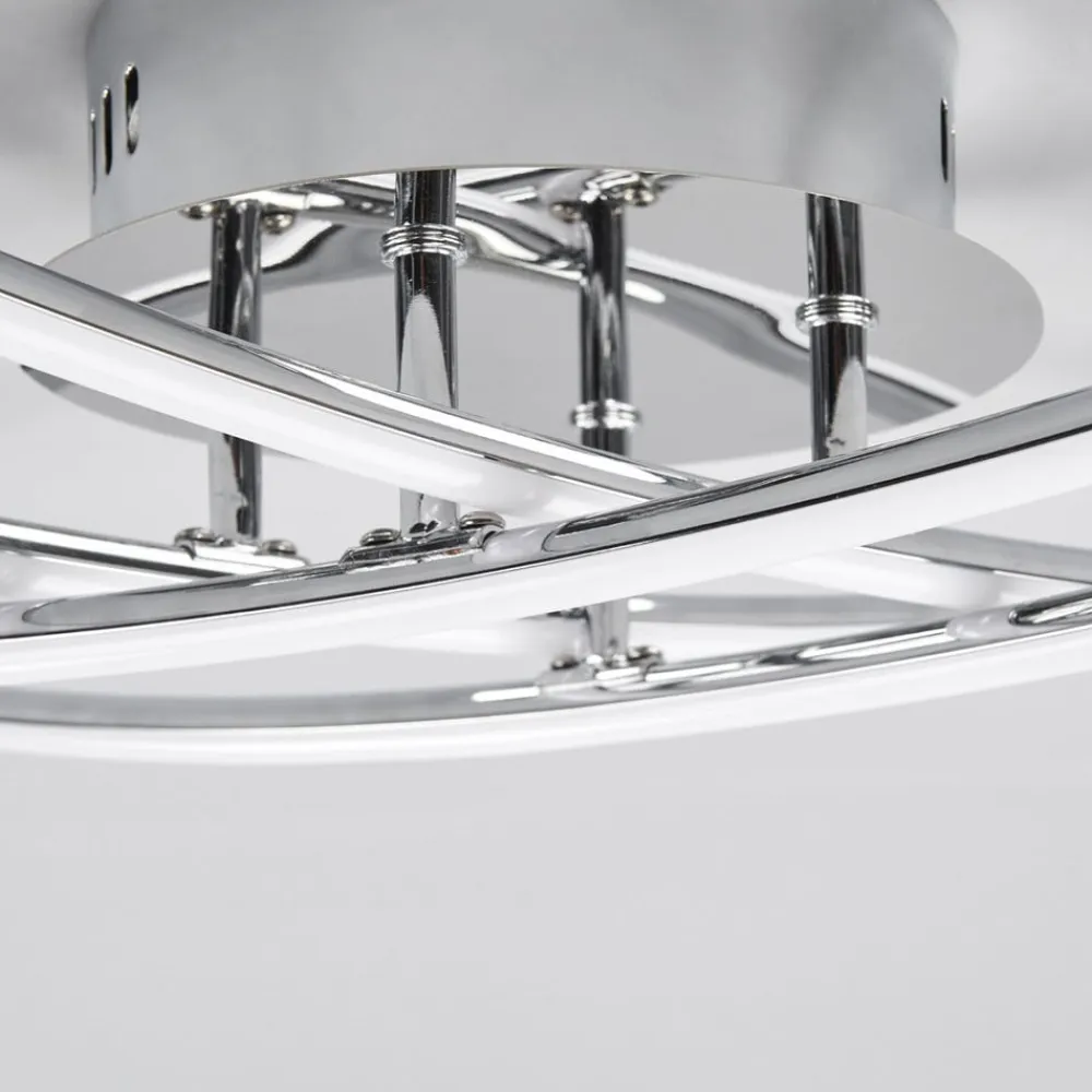 Lindby LED-loftlampe Yael, kromfarvet, metal, 67 cm lang