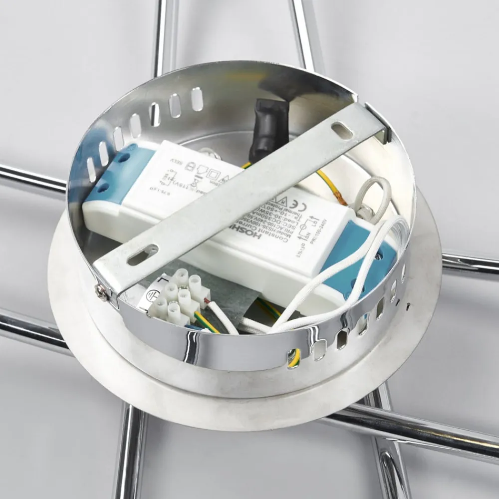 Lindby LED-loftlampe Yael, kromfarvet, metal, 67 cm lang