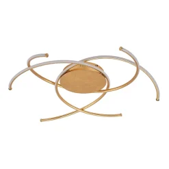 LED-loftlampe Yareli, guld, metal, Ø 70 cm^Lindby Best