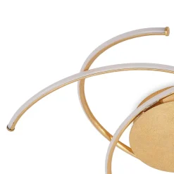 LED-loftlampe Yareli, guld, metal, Ø 70 cm^Lindby Best