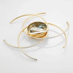 LED-loftlampe Yareli, guld, metal, Ø 70 cm^Lindby Best