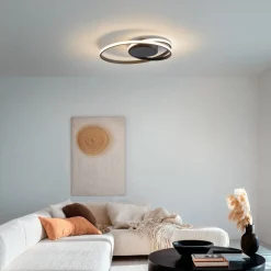 LED-loftlampe Youna, sort, aluminium, 39 cm, dæmpbar^Lindby Sale