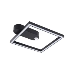 Lindby LED-loftlampe Yulla, 34 cm, sort, sensor