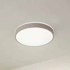 Lindby LED-loftlampe Zylo, lysegrå, Ø 49 cm, CCT, dæmpbar