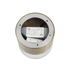 LED-loftslampe Dalila, guld, Ø 10 cm, aluminium^Lindby New