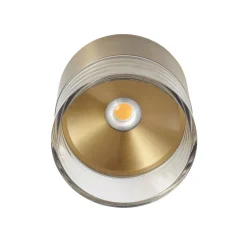 LED-loftslampe Dalila, guld, Ø 10 cm, aluminium^Lindby New
