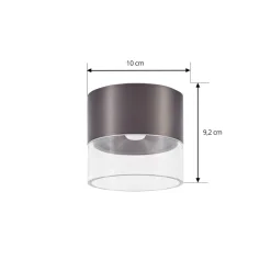 LED-loftslampe Dalila, sort, Ø 10 cm, aluminium^Lindby Clearance