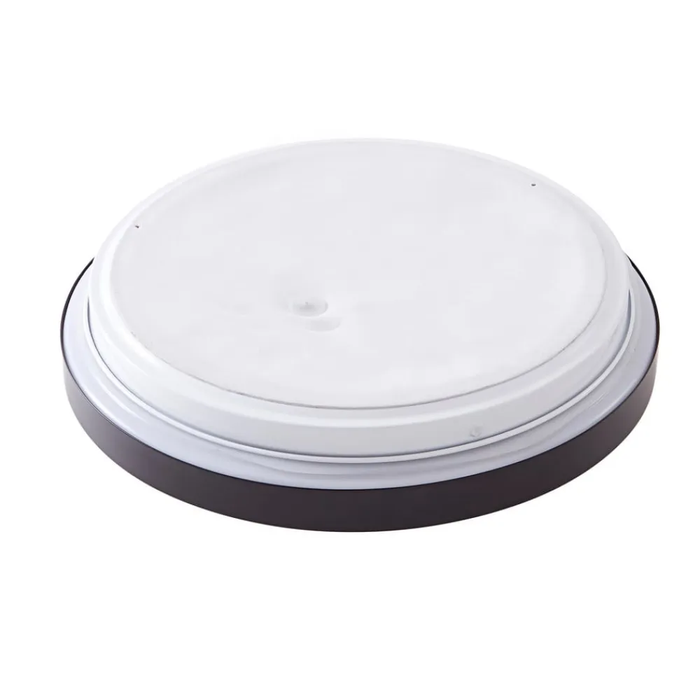 Lindby LED-loftslampe Medon Ø 29 cm sort plast IP44