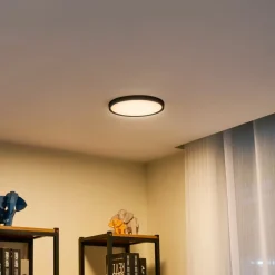 Lindby LED-loftslampe Pravin, Ø 23 cm, 3.000 K, sort