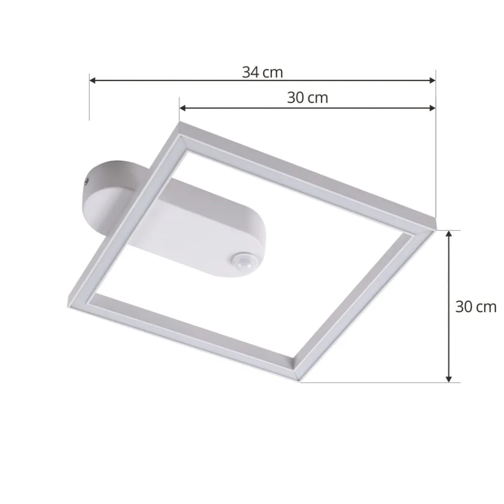 LED-loftslampe Yulla, hvid, bevægelsesdetektor^Lindby Best