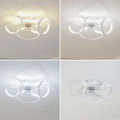 Lindby LED-loftventilator Lomata, hvid, støjsvag, Ø 23 cm