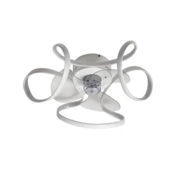 Lindby LED-loftventilator Lomata, hvid, støjsvag, Ø 23 cm